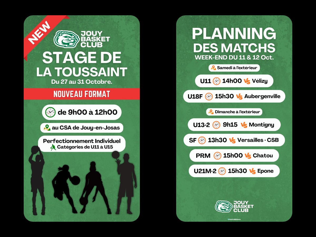 Visuels de plannings JBC